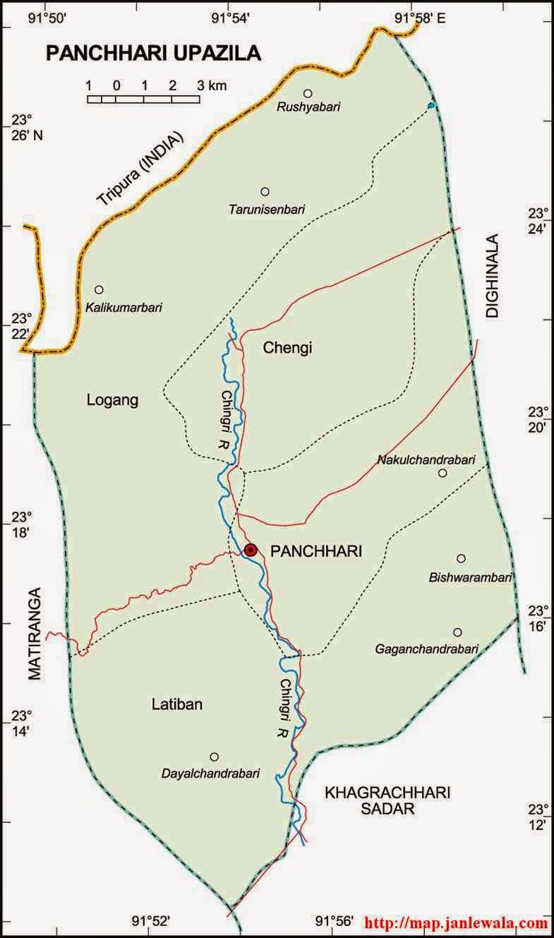 panchhari upazila map of bangladesh