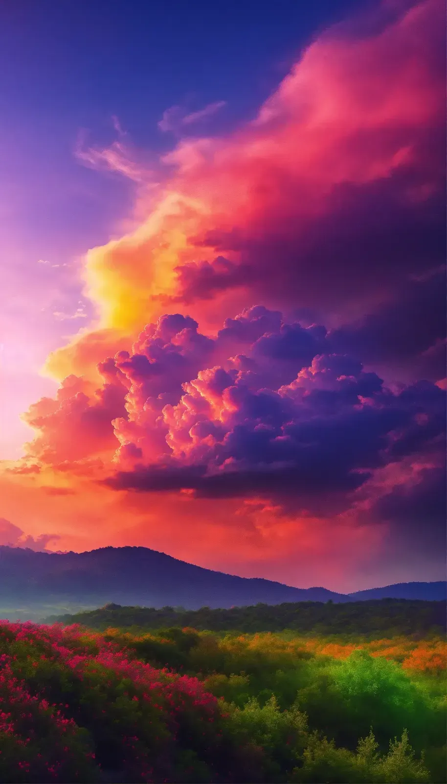 Nature's Colorful Landscape at Dusk