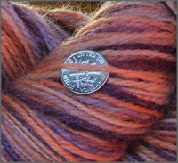 Close up of Apricot Cinder yarn