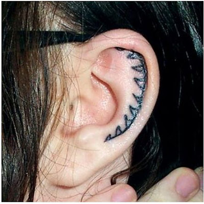 Trendy Ear Tattoos