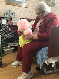 mama and one of her stuffed bears she loved so much