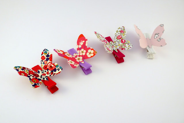 barrettes papillons anti glisse pour enfants en liberty et en france duval stalla