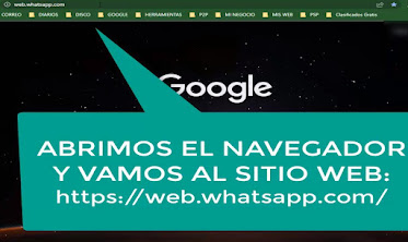 indicación de poner la dirección de whatsapp web en el navegador