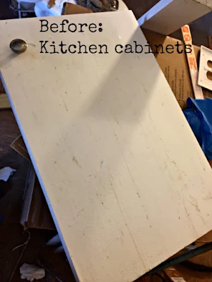 Rental house with filthy kitchen cabinets