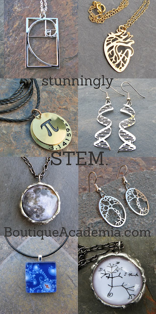 Math, science and geek jewelry Boutique Academia