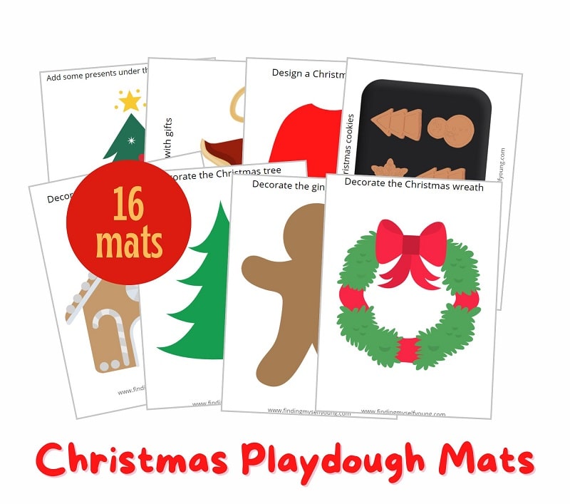 printable christmas playdough mats