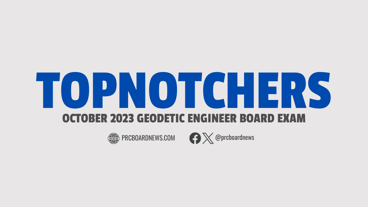 Top 10 Passers: October 2023 Geodetic Engineer board exam result