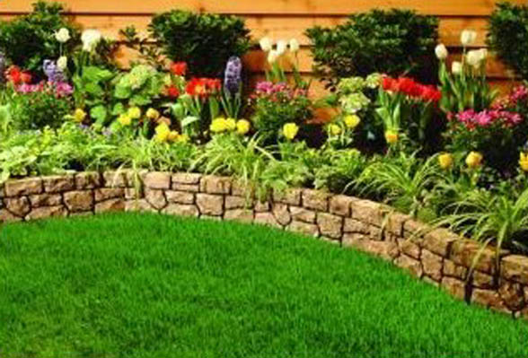 landscape ideas around house Garden Flower Bed Ideas | 588 x 399