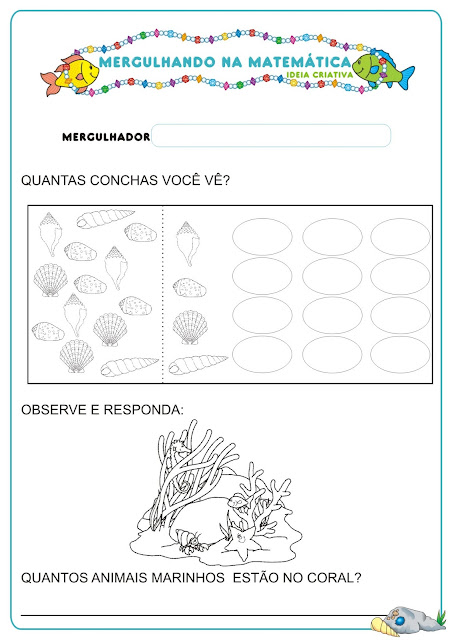 Caderno de Atividades Matemática Projeto no Fundo do Mar grátis para imprimir