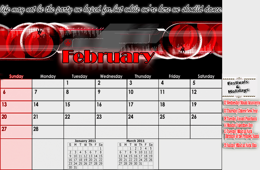 february 2011 calendar wallpaper. February 2011 Calendar pdf