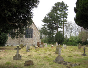 Cudham churchyard with sheep, 25 February 2012.