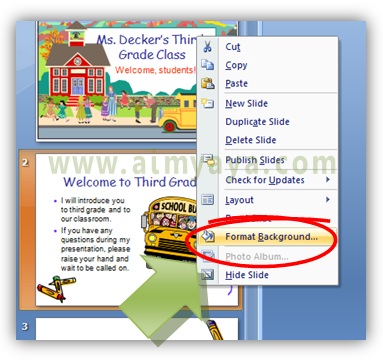  Gambar:  Cara mengganti format background slide powerpoint