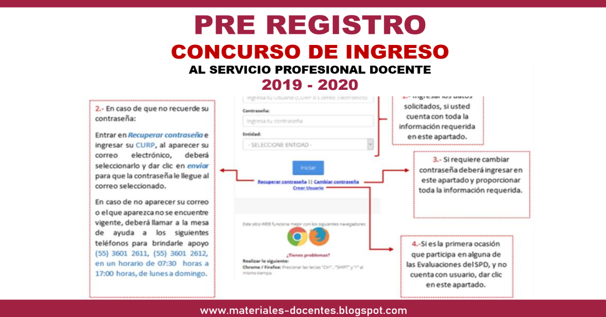 Pre registro para el examen de plazas para maestros