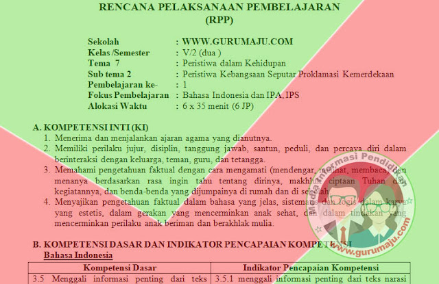 RPP KELAS 5 SEMESTER 2 KURIKULUM 2013 REVISI 2017