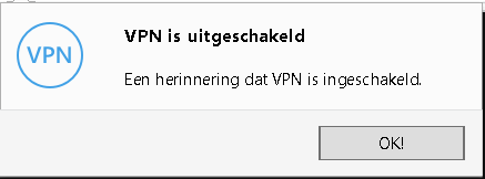 Screenshot 'VPN is uitgeschakeld'