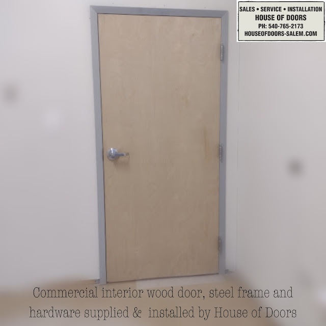 Commercial interior wood door, steel frame and hardware supplied &  installed by House of Doors