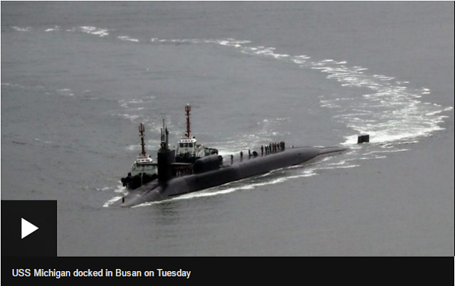 A US submarine has arrived in South Korea, amid worries of another North Korean missile or nuclear test.