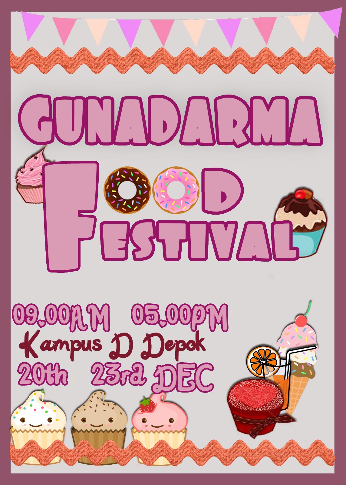 DESAIN PEMODELAN GRAFIK POSTER GUNADARMA FOOD FESTIVAL 