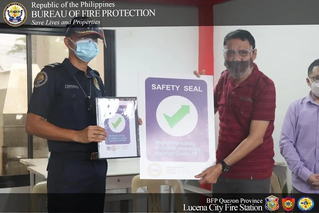 Lucena City Fire Station ginawaran ng Safety Seal Certification