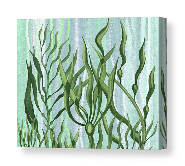 Beautiful Seaweed Watercolor Painting by the artist Irina Sztukowski