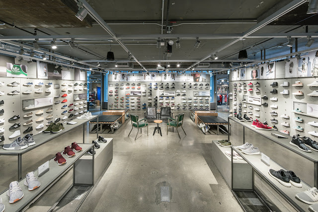 Green Pear Diaries, interiorismo, retail, flagship store, Adidas, Nueva York, stadium retail concept