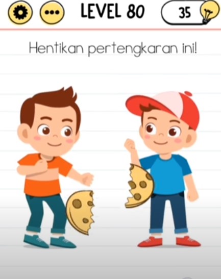 Hentikan Pertengkaran Ini Brain Test Level 80