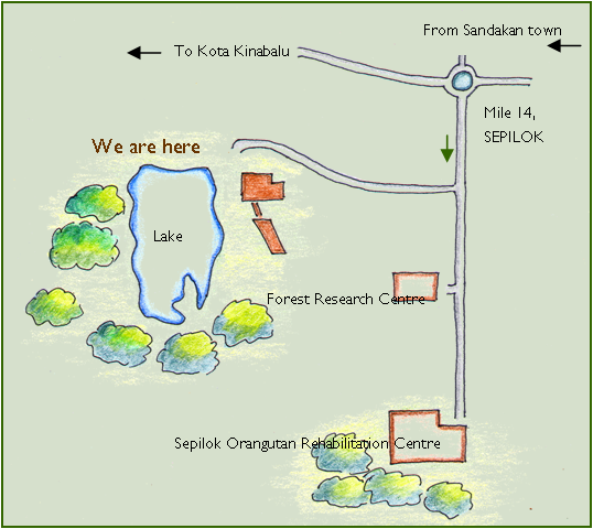 Map to Sepilok