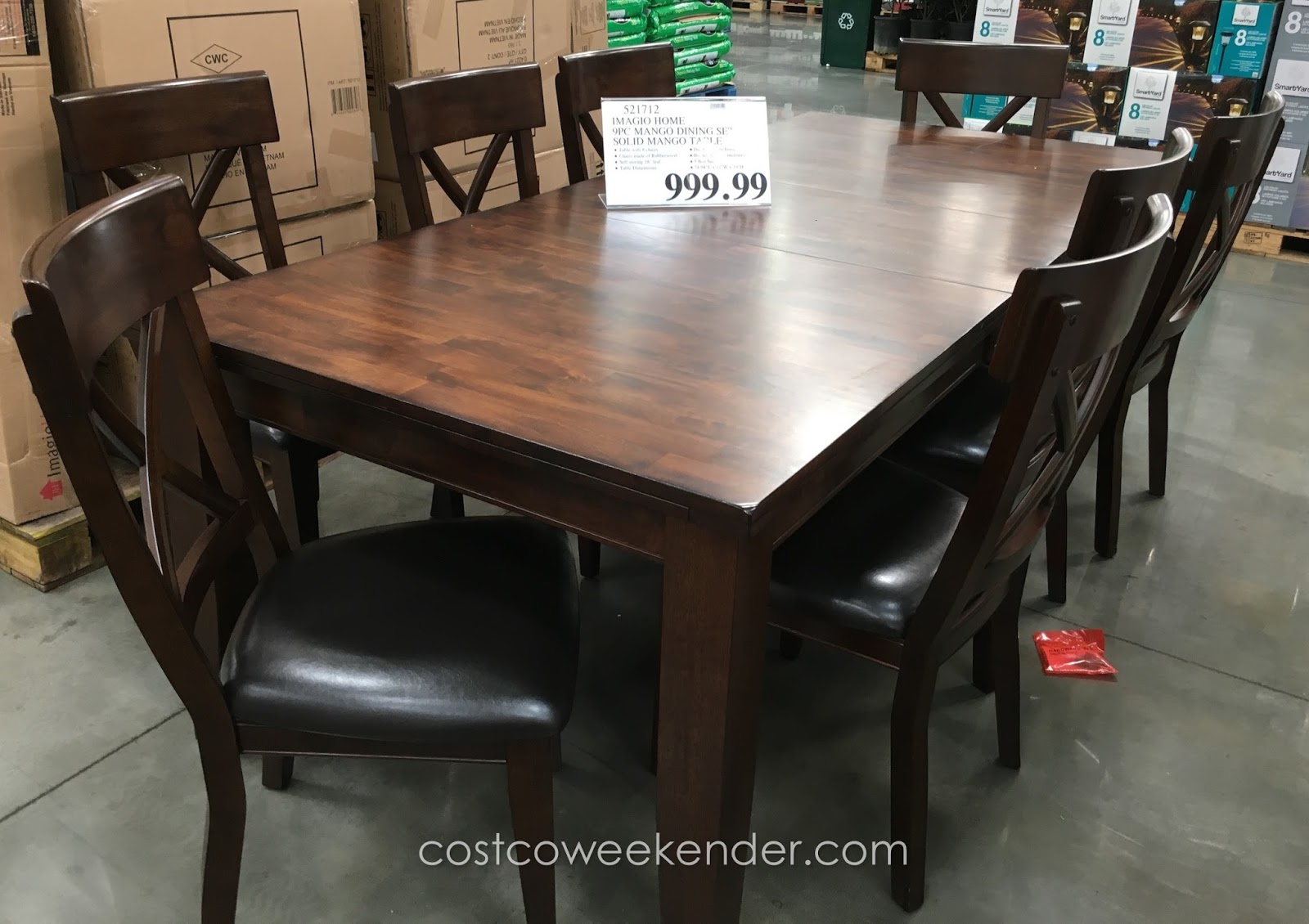 Imagio Home 9 Piece Solid Wood Dining Set Costco Weekender