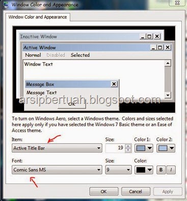 cara ganti font windows