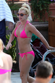 Britney Spears in a pink bikini