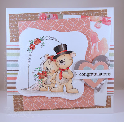 Heather's Hobbie Haven - Mr and Mrs Teddy Bear Card Kit