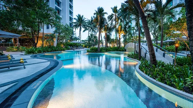 Trees by the pool