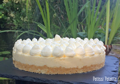 recette de cheese-cake au citron, gâteau frais, dessert frais, cheese-cake sans cuisson, crème au citron, lemon-curd, lemon cheesecake, patissi-patatta