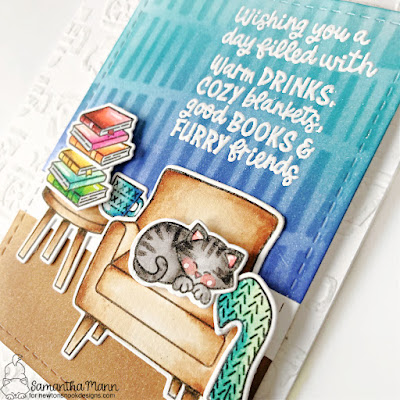 Warm Drinks and Cozy Friends Card by Samantha Mann for Newton's Nook Designs, Distress Inks, Ink Blending, Card Making, Scene Building, Cards, Handmade cards, #newtonsnook #newtonsnookdesigns #cardmaking #handmadecards #scenebuilding #cards