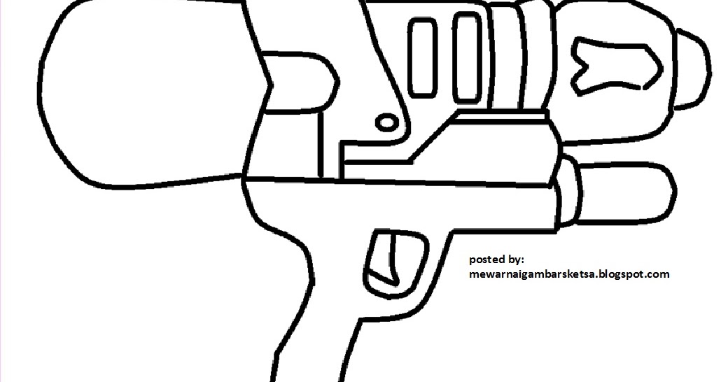 Mewarnai Gambar: Mewarnai Gambar Sketsa Pistol Air 1