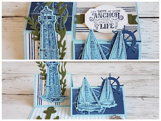 Stampin'Up Sailing Home Double Easel card by Sailing Stamper Satomi Wellard
