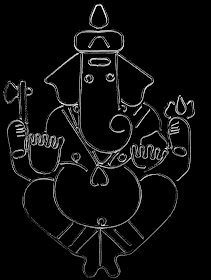 ganpati sketch on black background