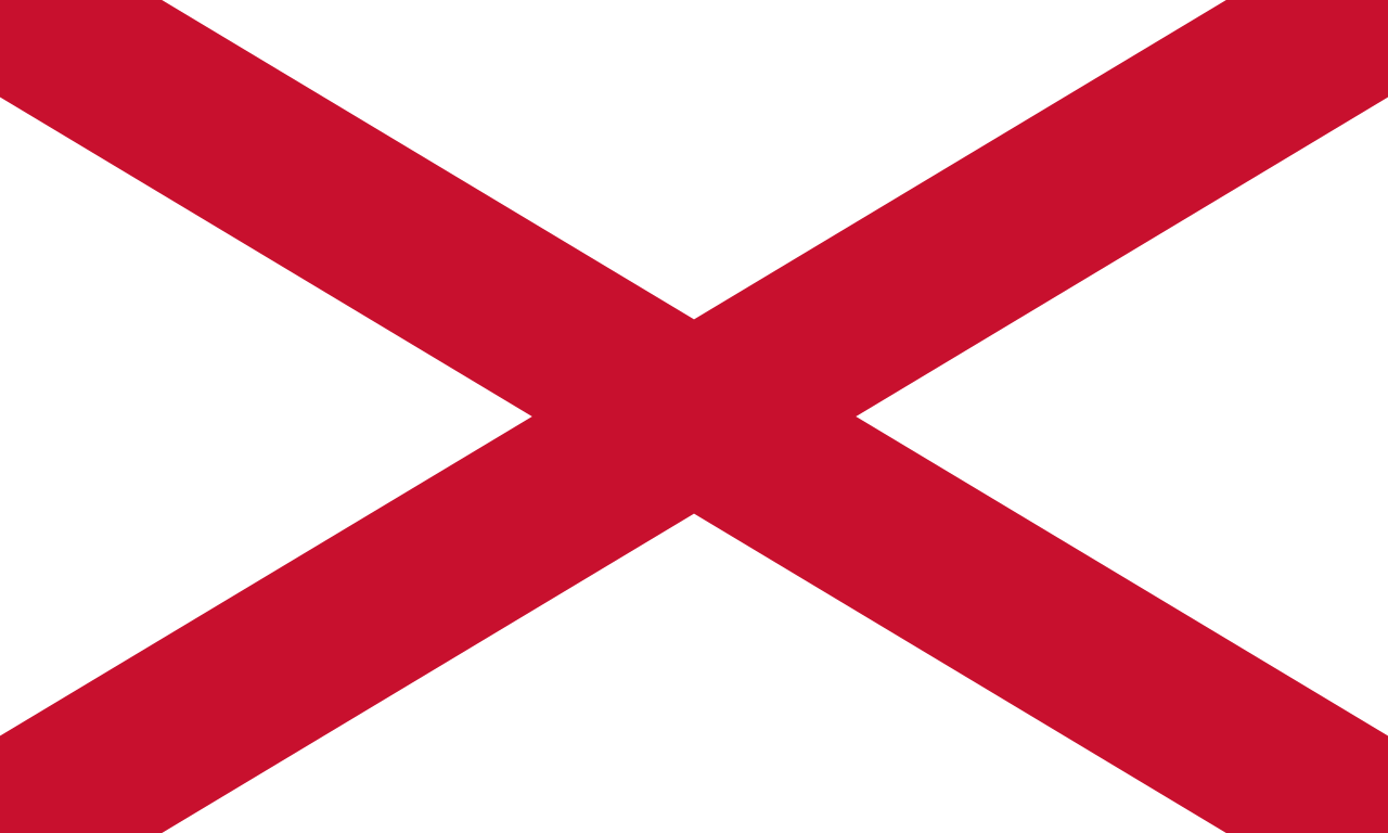 This is "Saint Patrick's saltire", the third component of the Union Flag. It represents Ireland and is called "Saint Patrick's cross/saltire", though whether this was originally an authentic symbol of Saint Patrick is historically quite doubtful.