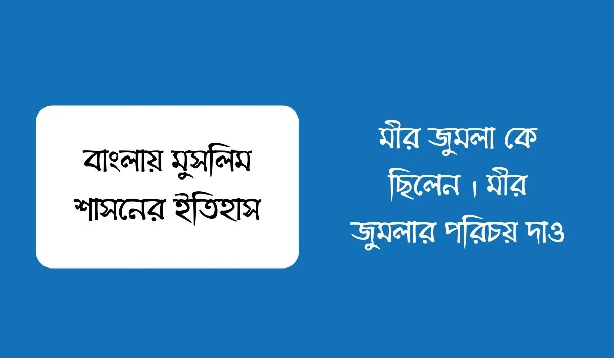 মীর জুমলা কে ছিলেন । মীর জুমলার পরিচয় দাও