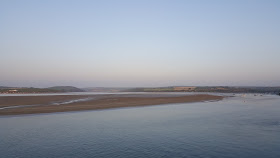 Last of the sunlight over the camel estuary, Padstow, Cornwall