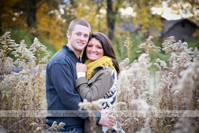 engagement photo of a couple at Fowler Park in Terre Haute, IN