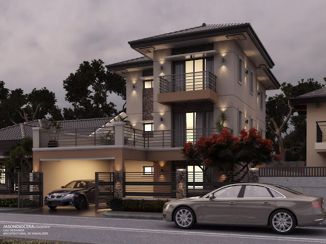 Desain rumah mewah minimalis modern 2 lantai