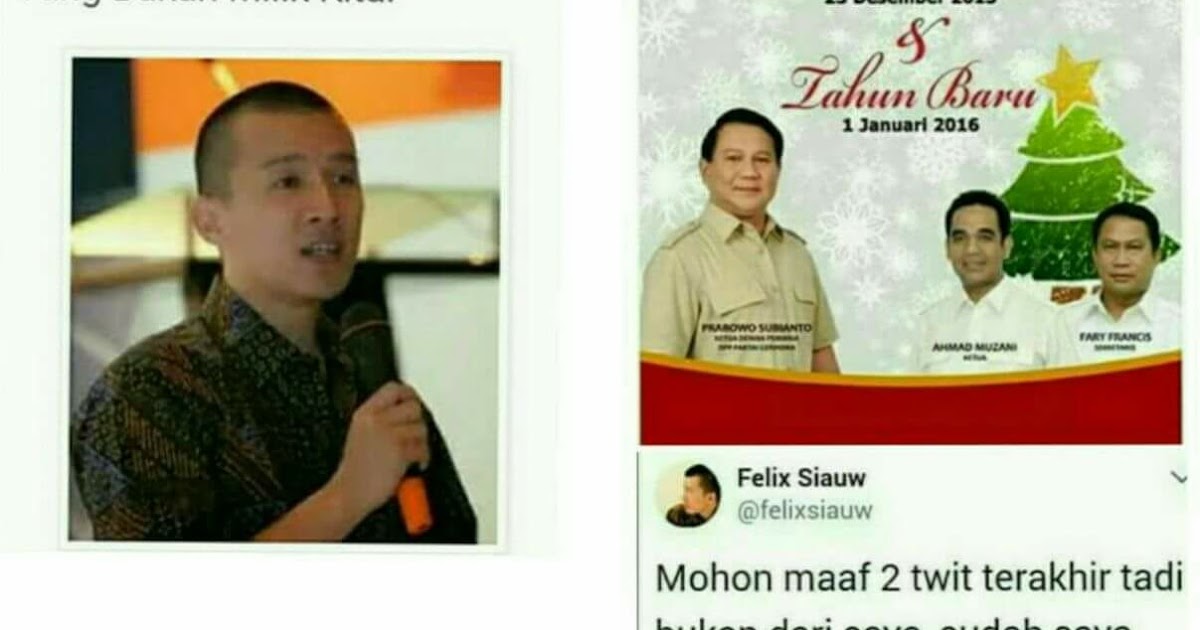 Terlanjur Posting Ucapkan Selamat Natal, Felix Buru-Buru 