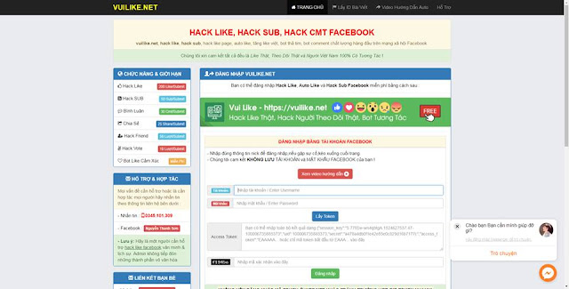 Giới Thiệu Website Hack Like,Hack Người Theo Dõi, BOT Thả Tim, BOT CMT miễn phí