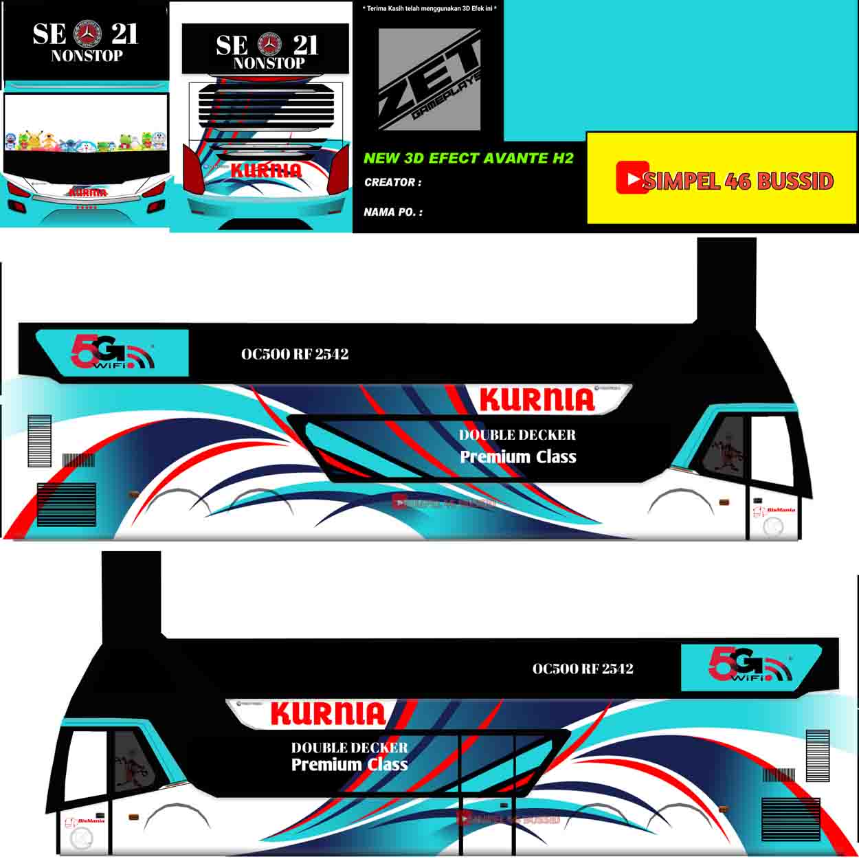 livery bus kurnia double decker