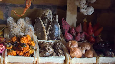 Casetta presepe antichi mestieri dell'agricoltore, il fruttivendolo - banco frutta e verdura 13