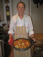 The cook with Ten Vegetable Gratin, a dish for the seder