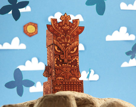 2011 Tiki Calendar Papercraft May