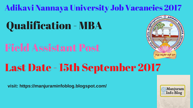 Adikavi Nannaya University Recruitment 2017