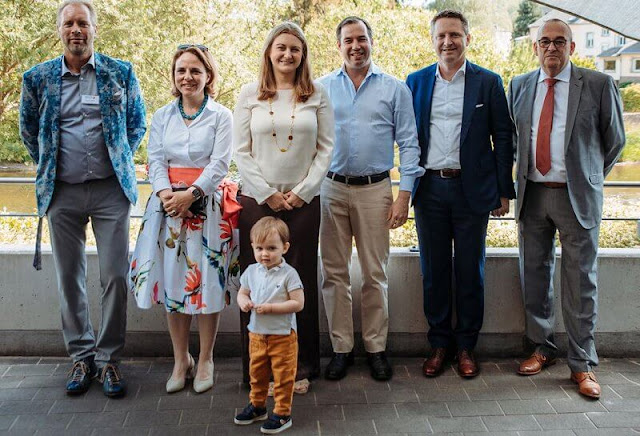 Hereditary Grand Duke Guillaume, Hereditary Grand Duchess Stephanie and their son Prince Charles